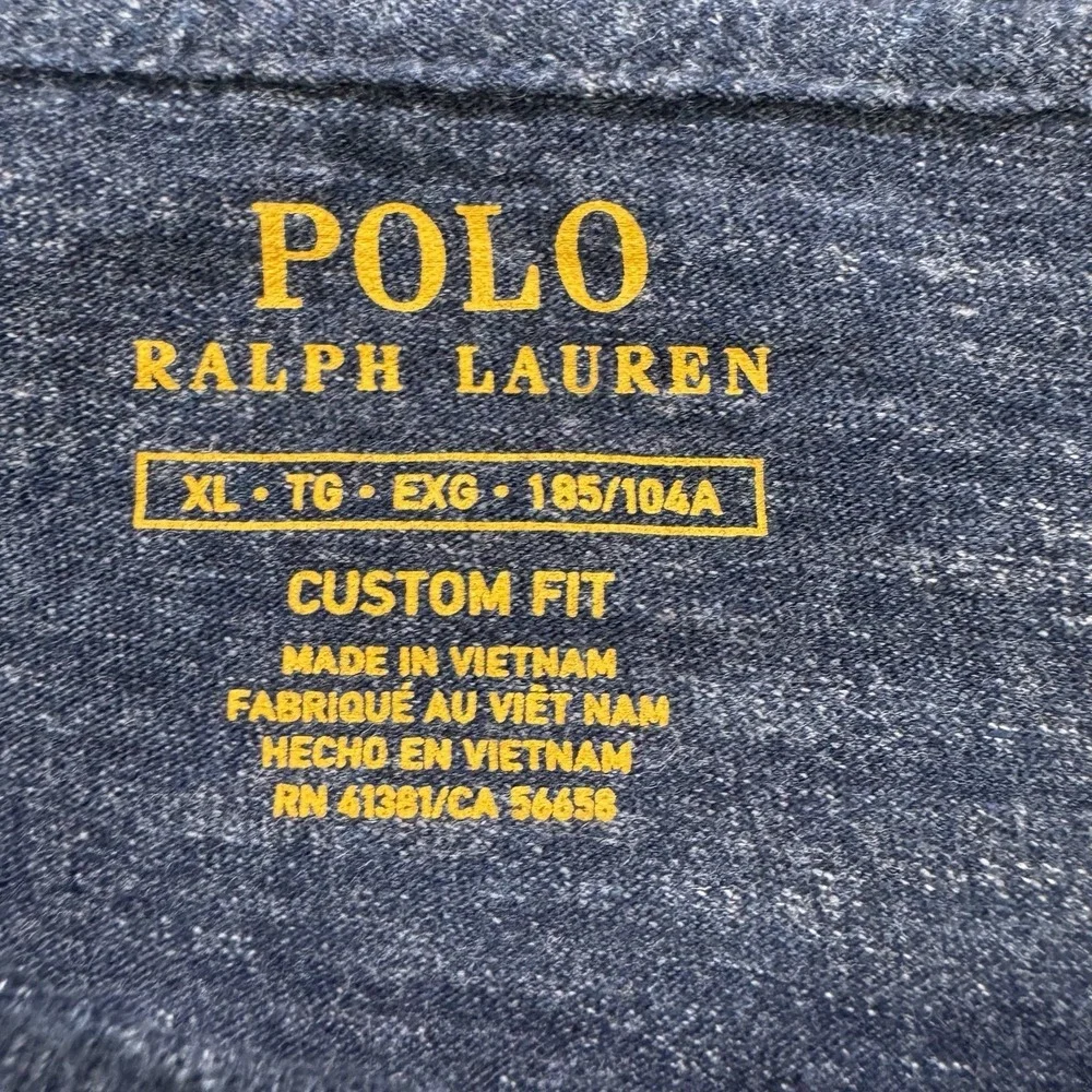 Polo Ralph Lauren Men's size XL Custom Fit Long Sleeve T-Shirt Navy Blue Heather